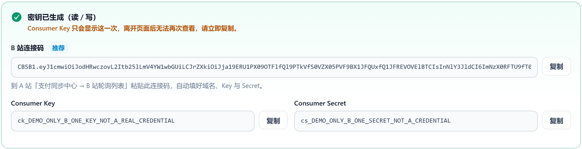 复制 B 站连接码